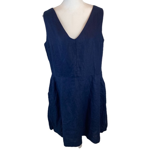 GAP Dresses & Skirts - 𝅺GAP 100% Linen Navy Blue Jumper Dress NWT - Size 18